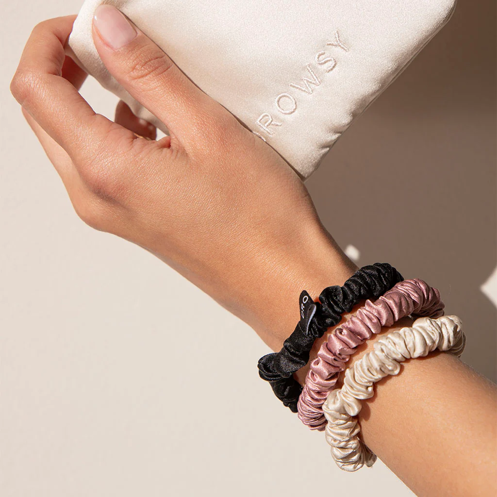 Skinny Scrunchie Set - Rose, Dusty, Black - Image 6