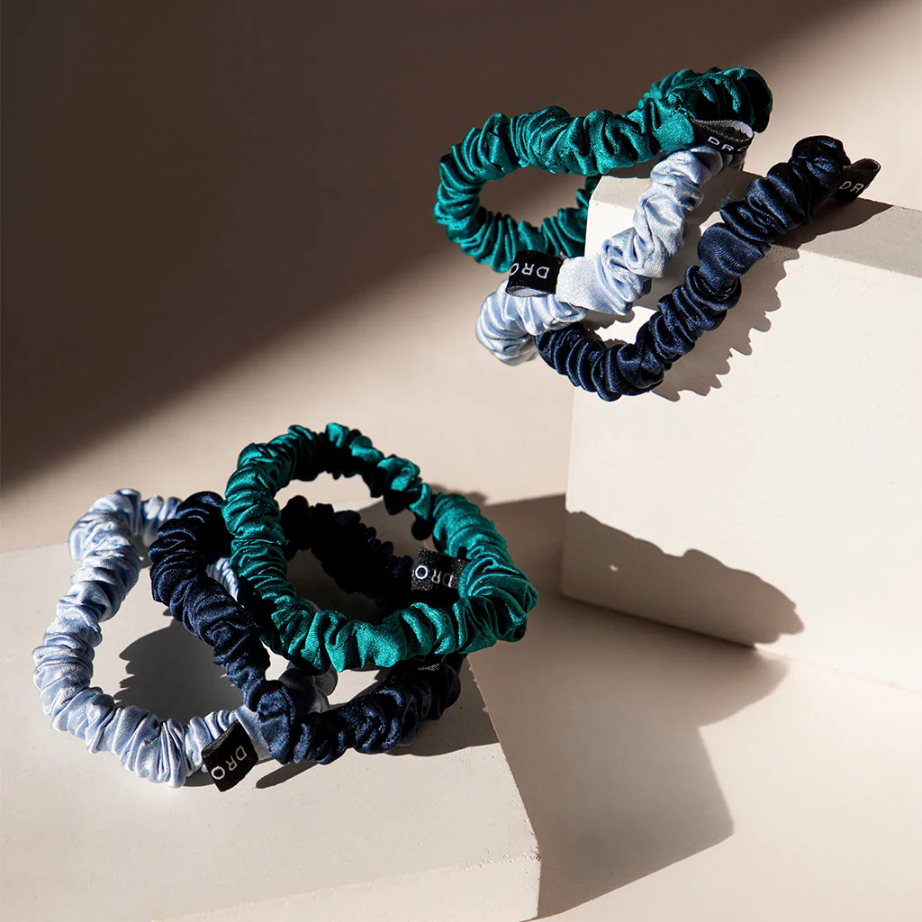 Skinny Scrunchie Set -  Blue & Green Shades - Image 4