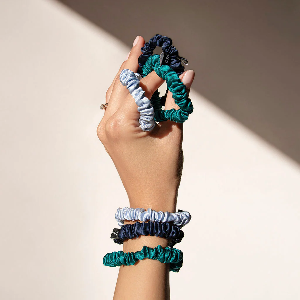 Skinny Scrunchie Set -  Blue & Green Shades - Image 5