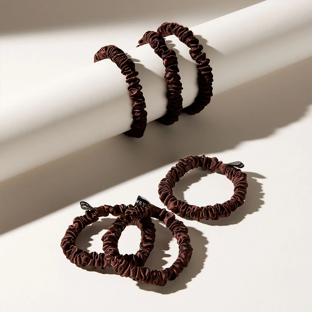 Skinny Scrunchie Set - Cocoa Glow