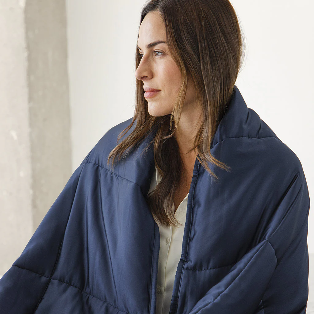 Midnight Blue Silk Weighted Blanket - Image 2
